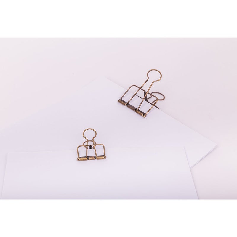 Berchirly 20PCS Assorted Size Skeleton Binder Clips Rustic Antique Brass Paper Clamps 32mm 16PCS and 51mm 4PCS Copper - Image 3
